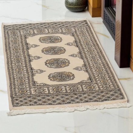 Pakistanska preproga bež Bukhara 63x91 Ročno vozlana orientalska preproga