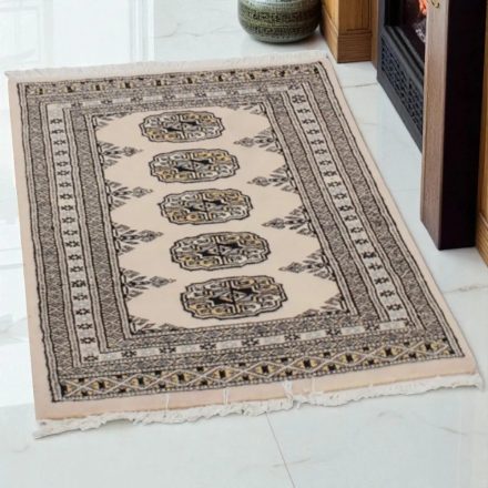 Pakistanska preproga bež Bukhara 63x88 Ročno vozlana orientalska preproga