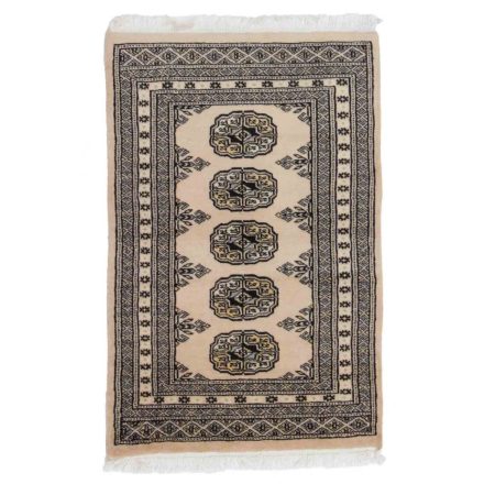Pakistanska preproga bež Bukhara 64x97 Ročno vozlana orientalska preproga
