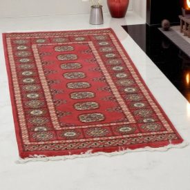 Pakistanska preproga roza Bukhara 77x130 Ročno vozlana orientalska preproga