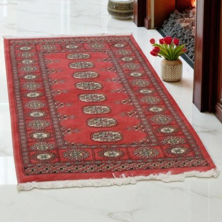 Pakistanska preproga roza Bukhara 79x131 Ročno vozlana orientalska preproga