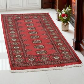 Pakistanska Bukhara preproga 78x134 cm – roza ročno vozlana preproga