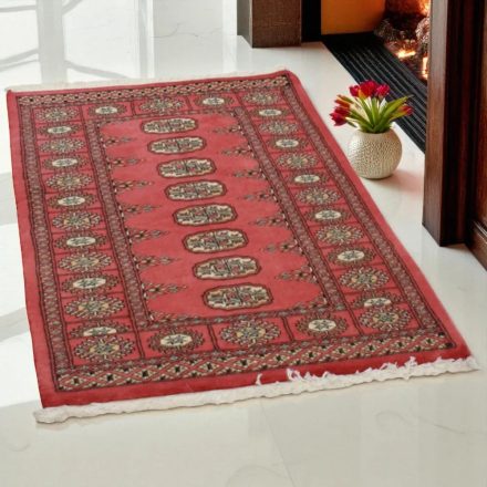 Pakistanska preproga roza Bukhara 78x127 Ročno vozlana orientalska preproga