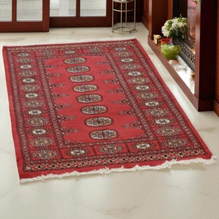 Pakistanska preproga roza Bukhara 81x119 Ročno vozlana orientalska preproga