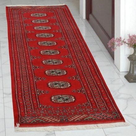Tekač preproga bordo Bukhara 63x196 ročno vozlana preproga za hodnik