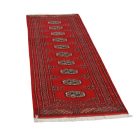 Tekač preproga bordo Bukhara 63x196 ročno vozlana preproga za hodnik