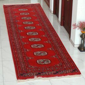 Tekač preproga bordo Bukhara 62x180 ročno vozlana preproga za hodnik