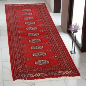 Tekač preproga bordo Bukhara 60x175 ročno vozlana preproga za hodnik