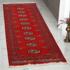 Tekač preproga bordo Bukhara 65x188 ročno vozlana preproga za hodnik