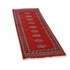 Tekač preproga bordo Bukhara 63x178 ročno vozlana preproga za hodnik
