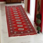 Tekač preproga bordo Bukhara 63x181 ročno vozlana preproga za hodnik