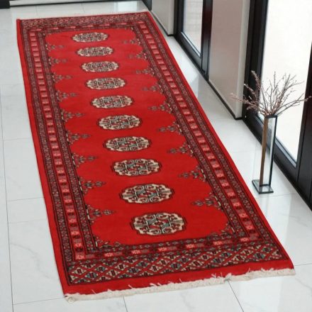 Tekač preproga bordo Bukhara 62x183 ročno vozlana preproga za hodnik