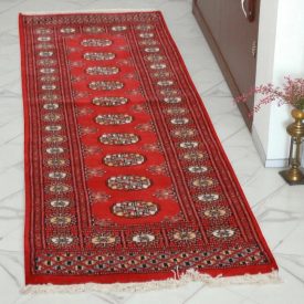 Tekač preproga bordo Bukhara 65x186 ročno vozlana preproga za hodnik