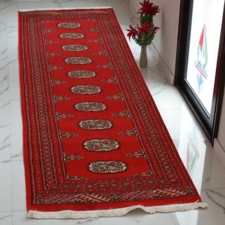 Tekač preproga bordo Bukhara 63x192 ročno vozlana preproga za hodnik