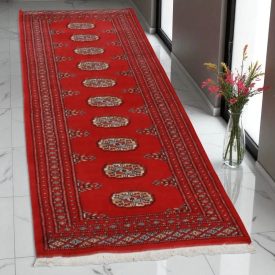 Tekač preproga bordo Bukhara 65x203 ročno vozlana preproga za hodnik