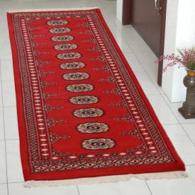 Tekač preproga bordo Bukhara 64x191 ročno vozlana preproga za hodnik