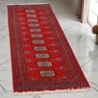Tekač preproga bordo Bukhara 62x187 ročno vozlana preproga za hodnik