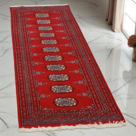 Tekač preproga bordo Bukhara 62x187 ročno vozlana preproga za hodnik