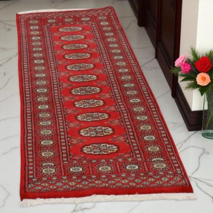 Tekač preproga bordo Bukhara 64x186 ročno vozlana preproga za hodnik