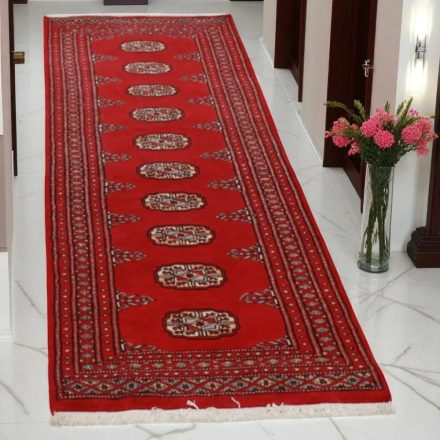 Tekači preproga bordo Bukhara 63x193 ročno vozlana preproga za hodnik