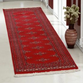 Tekač preproga bordo Butterfly 63x181 ročno vozlana preproga za hodnik