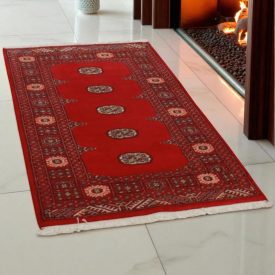 Pakistanska preproga bordo Bukhara 94x158 Ročno vozlana orientalska preproga