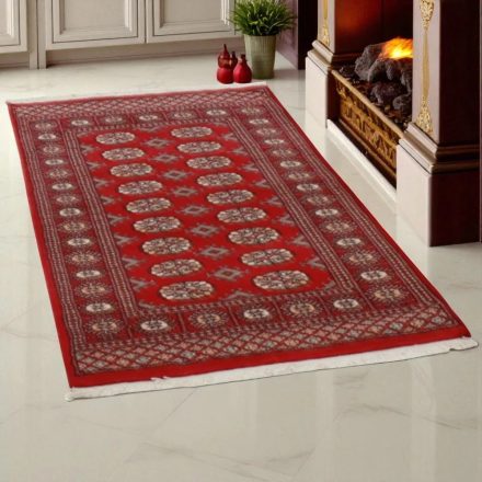 Pakistanska preproga bordo Bukhara 95x152 Ročno vozlana orientalska preproga