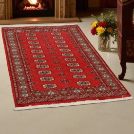 Pakistanska preproga bordo Bukhara 94x149 Ročno vozlana orientalska preproga