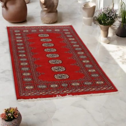 Pakistanska preproga bordo Bukhara 93x153 Ročno vozlana orientalska preproga