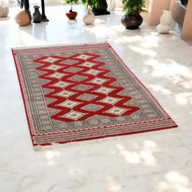 Pakistanska preproga bordo Jaldar 93x140 Ročno vozlana orientalska preproga