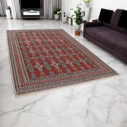 Pakistanska Jaldar preproga 199x294 cm – ročno vozlana bordo preproga iz Pakistana