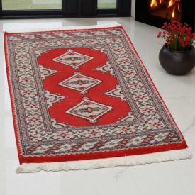   Pakistanska preproga bordo Jaldar 64x99 Ročno vozlana orientalska preproga