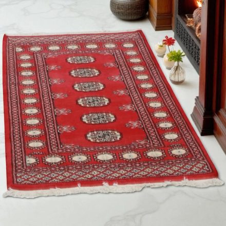 Pakistanska preproga bordo Bukhara 79x125 Ročno vozlana orientalska preproga