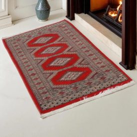   Pakistanska preproga bordo Jaldar 71x129 Ročno vozlana orientalska preproga