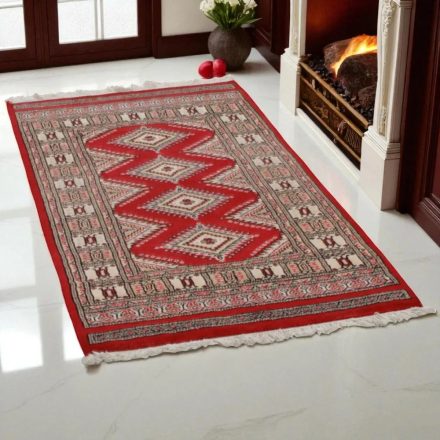 Pakistanska preproga bordo Jaldar 80x130 Ročno vozlana orientalska preproga