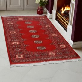 Pakistanska preproga bordo Bukhara 96x159 Ročno vozlana orientalska preproga