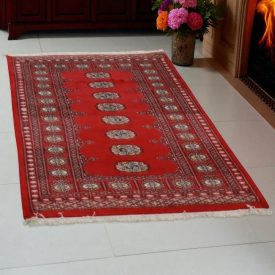 Pakistanska preproga bordo Bukhara 94x160 Ročno vozlana orientalska preproga