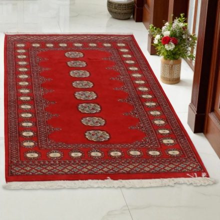 Pakistanska preproga bordo Bukhara 94x149 Ročno vozlana orientalska preproga