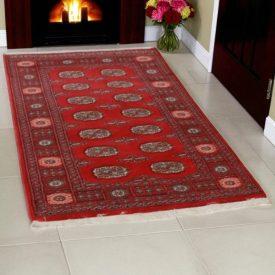 Pakistanska preproga bordo Bukhara 94x156 Ročno vozlana orientalska preproga