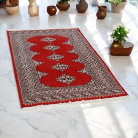 Pakistanska preproga bordo Jaldar 93x146 Ročno vozlana orientalska preproga