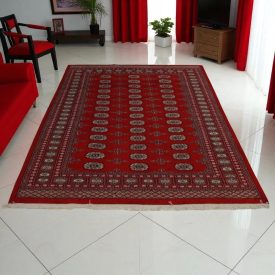 Pakistanska preproga bordo Bukhara 169x223 Ročno vozlana orientalska preproga