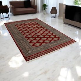Pakistanska preproga bordo Jaldar 170x242 Ročno vozlana orientalska preproga