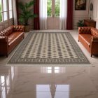 Velika preproga bež bokhara 249x332 ročno vozlana pakistanska preproga za dnevno sobo