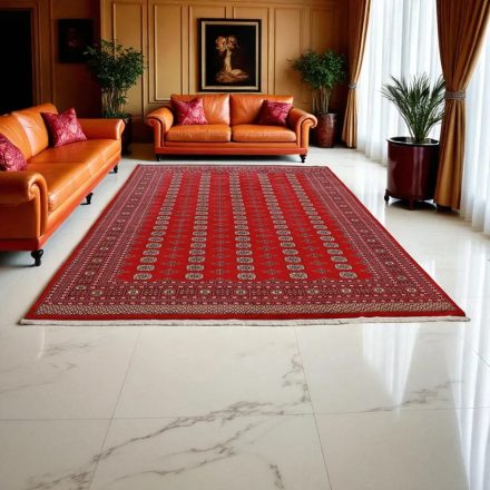 Velika preproga bordo bokhara 278x372 ročno vozlana pakistanska preproga za dnevno sobo