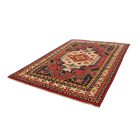 Afghan preproga Kargai 199x292 cm – ročno vozlana bordo-bež klasična preproga