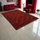 Afgan preproga Ersari 207x301 cm – bordo ročno vozlana orientalska preproga