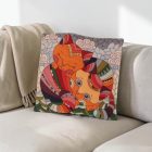 Okrasna blazina oranžna 45 x 45 cm – Objemajoče se mačke