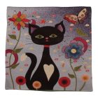 Okrasna blazina vijolična 45 x 45 cm – Polnočna mucka