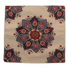Okrasna blazina krem 45 x 45 cm – Modra rozeta