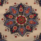 Okrasna blazina krem 45 x 45 cm – Modra rozeta